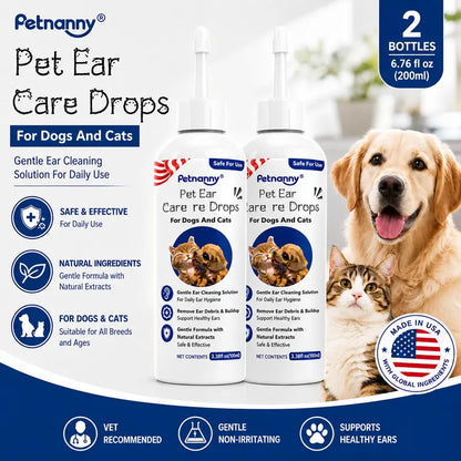 PetNanny Hypoallergenic Dog Ear and Skin Relief Drops - 120ml Yeast Infection Treatment, Itch Relief, Daily Ear Care for Puppies and Dogs, Promotes Healthy Skin