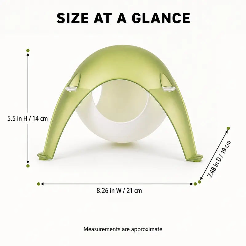 TUFFYUKI Translucent Plastic Hamster Hideout House - Cozy Pod with Wide Entrance and Stable Anti-Slip Feet for Dwarf and Syrian Hamsters