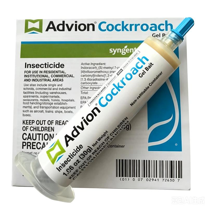 Advion Cockroach Gel Bait - 4 Tubes (30g Each) with Plungers and Tips for Effective Indoor and Outdoor Pest Control of American, German, and Other Cockroach Species