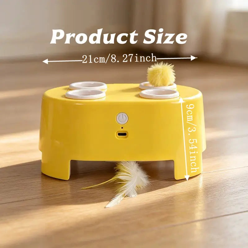 3-in-1 Rechargeable Interactive Cat Toy: Whack-A-Mole and Feather Teaser for Engaging Indoor Play