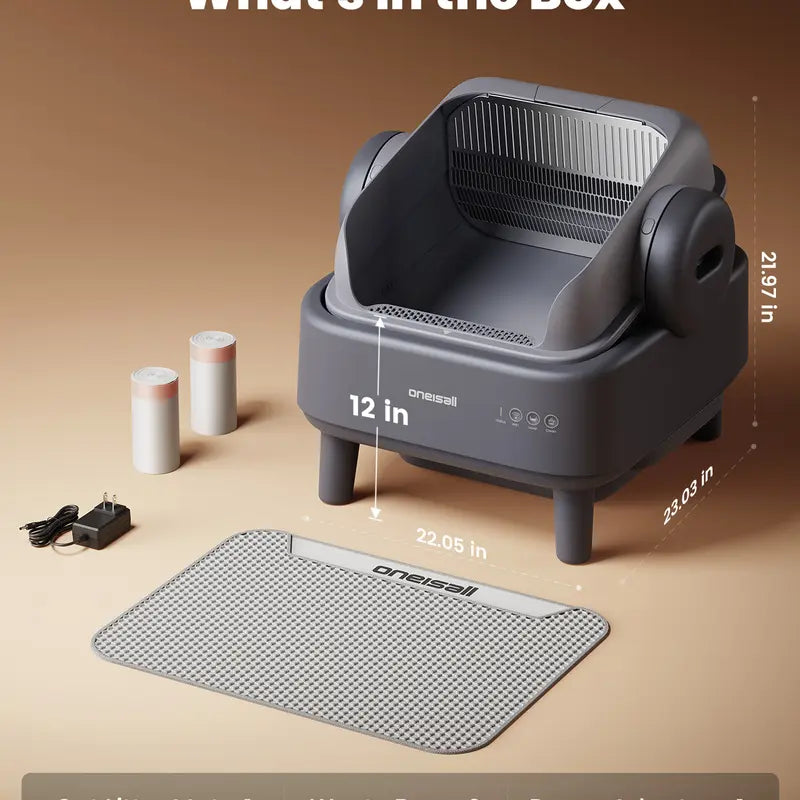 Sohochic Oneisall Smart Self-Cleaning Litter Box with Open-Top Design, APP Remote Control, and 11L Waste Drawer for Large Cats