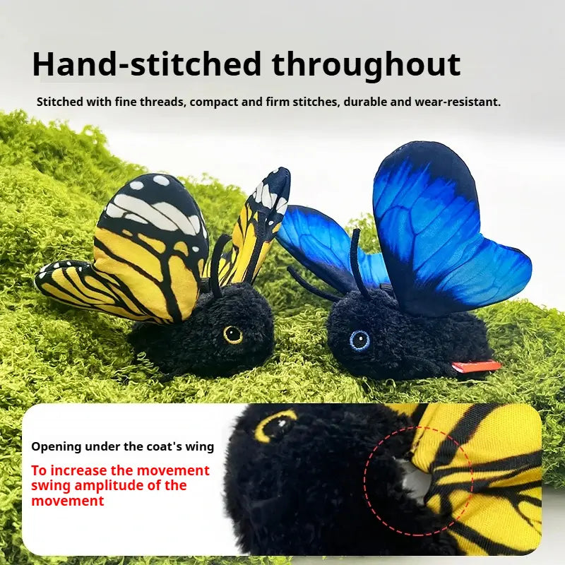 Interactive Butterfly Cat Toy, Motion Activated & USB Rechargeable, Realistic Flapping Wings, Self-Play Teaser Toy for Indoor Cats & Kittens
