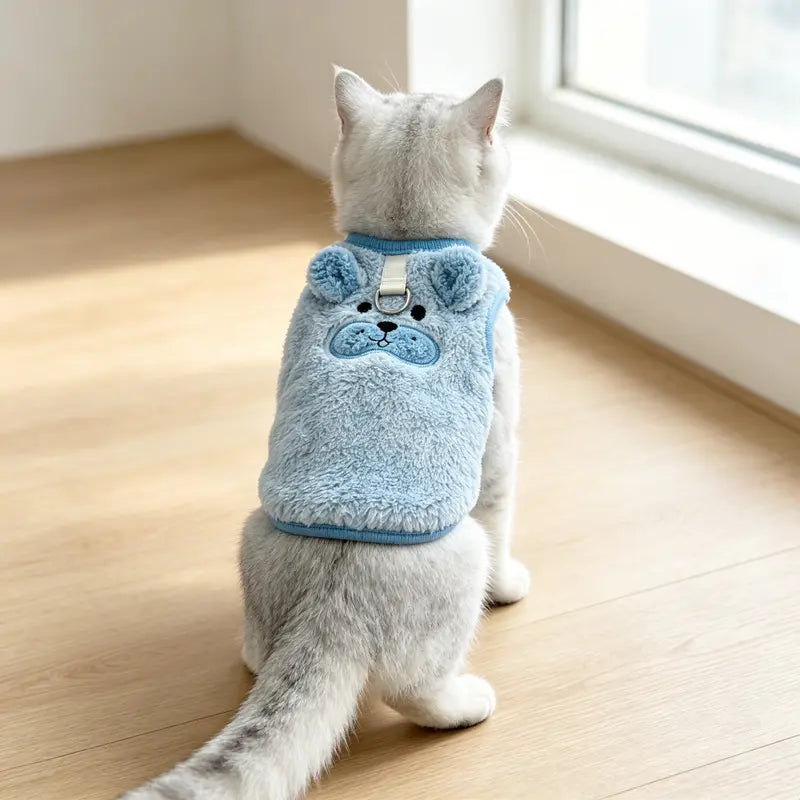 Fleece Pet Vest for Small Dogs & Cats, Warm Puppy Coat, Soft Pet Sweater, Winter Dog Clothes, Cozy Cold Weather Apparel for Puppies & Kittens, Indoor Outdoor Wear, Daily Walks. Indoor,Outdoor