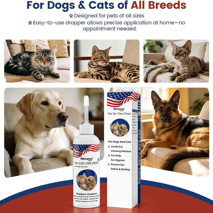 PetNanny Hypoallergenic Dog Ear and Skin Relief Drops - 120ml Yeast Infection Treatment, Itch Relief, Daily Ear Care for Puppies and Dogs, Promotes Healthy Skin