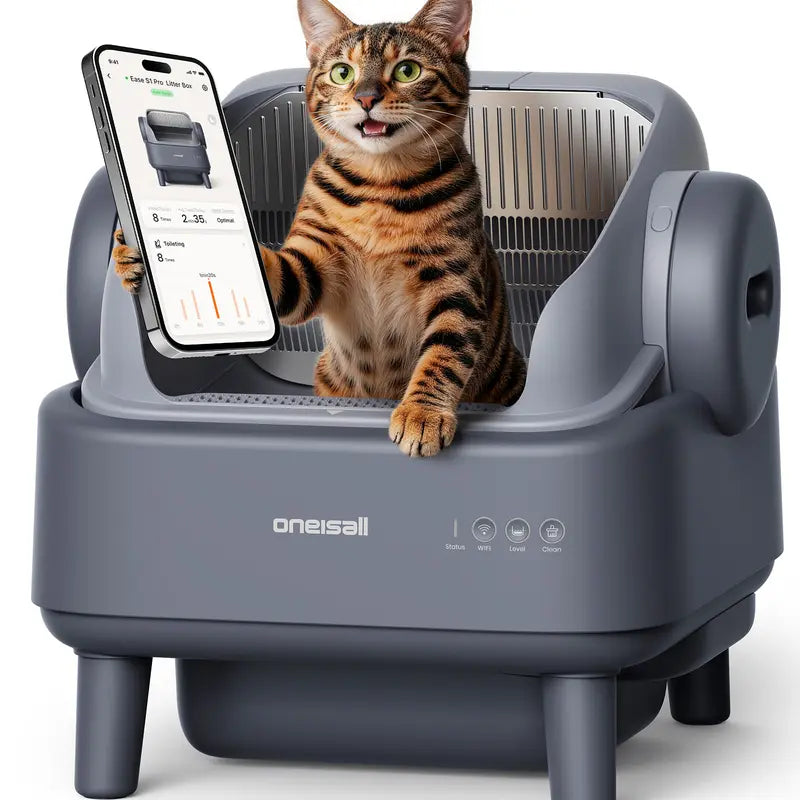 Sohochic Oneisall Smart Self-Cleaning Litter Box with Open-Top Design, APP Remote Control, and 11L Waste Drawer for Large Cats