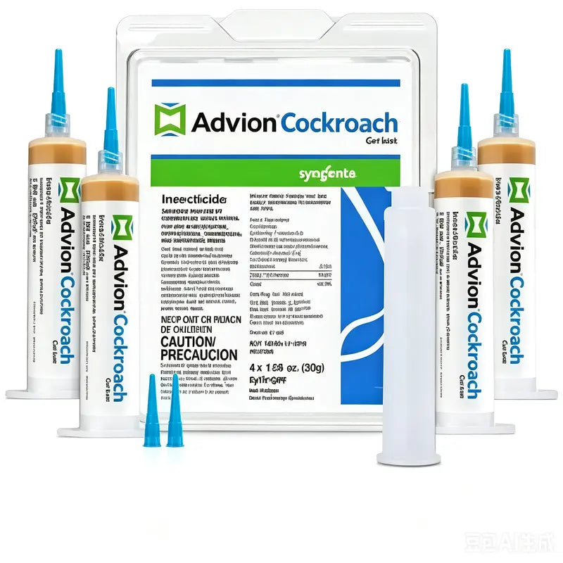 Advion Cockroach Gel Bait - 4 Tubes (30g Each) with Plungers and Tips for Effective Indoor and Outdoor Pest Control of American, German, and Other Cockroach Species