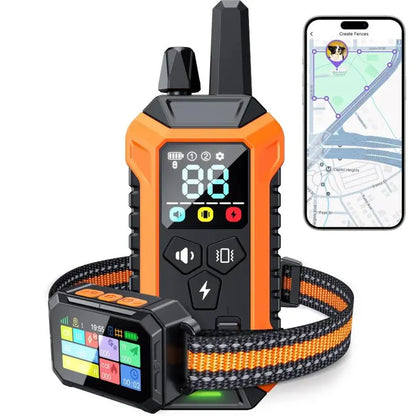 Meowant Wireless GPS Dog Fence System - Training Collar with Remote, Free App, 82-7000 Ft Range, 3 Training Modes, Waterproof LCD Collar for Dogs Over 10 lbs (Outdoor Use)