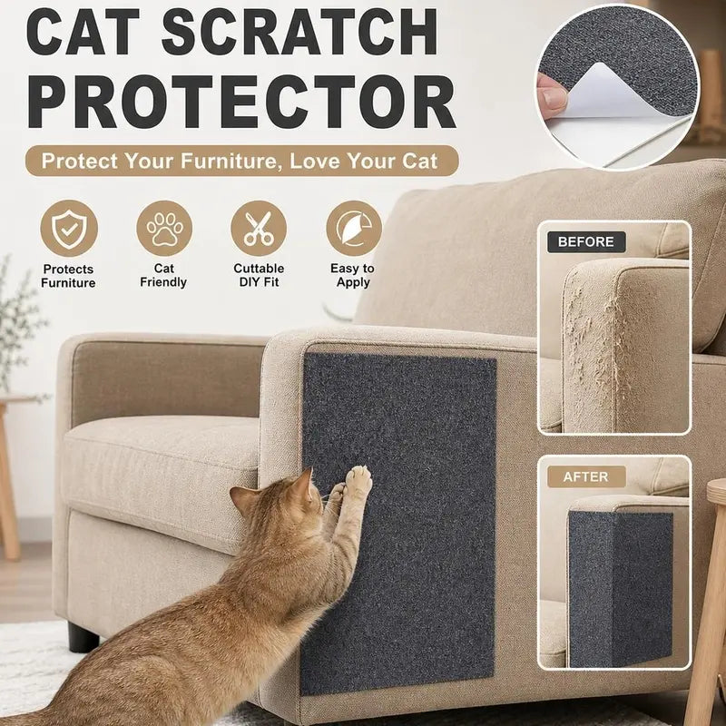 11.85" x 39.3" Anti-Scratch Protective Tape for Home Decor - Easy-Install Iridescent Stained Glass Decorative Sticker for Furniture, Leather Couch Arms, Corners, and Windows