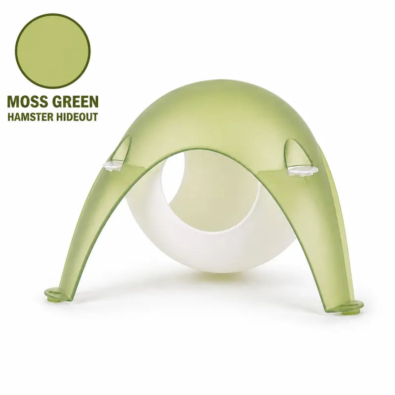 TUFFYUKI Translucent Plastic Hamster Hideout House - Cozy Pod with Wide Entrance and Stable Anti-Slip Feet for Dwarf and Syrian Hamsters