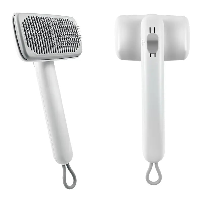 Self-Cleaning Deshedding Slicker Comb for Dogs and Cats - One-Click Release Grooming Brush for Effective Shed Control and Easy Maintenance