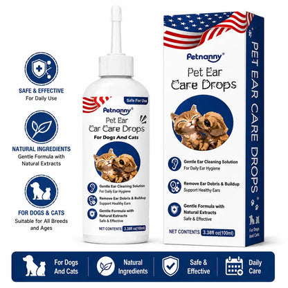 PetNanny Hypoallergenic Dog Ear and Skin Relief Drops - 120ml Yeast Infection Treatment, Itch Relief, Daily Ear Care for Puppies and Dogs, Promotes Healthy Skin