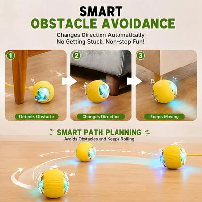 Interactive Smart Ball Dog Toy - Durable, Chew-Resistant, Automatic Obstacle Avoidance for Year-Round Indoor Exercise and Playtime