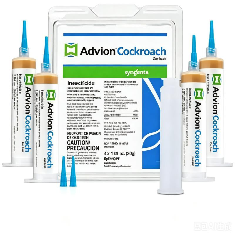 Advion Cockroach Gel Bait - 4 Tubes (30g Each) with Plungers and Tips for Effective Indoor and Outdoor Pest Control of American, German, and Other Cockroach Species