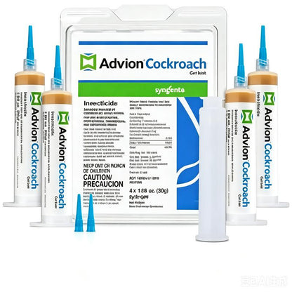 Advion Cockroach Gel Bait - 4 Tubes (30g Each) with Plungers and Tips for Effective Indoor and Outdoor Pest Control of American, German, and Other Cockroach Species
