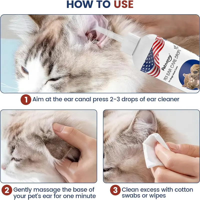 PetNanny Hypoallergenic Dog Ear and Skin Relief Drops - 120ml Yeast Infection Treatment, Itch Relief, Daily Ear Care for Puppies and Dogs, Promotes Healthy Skin