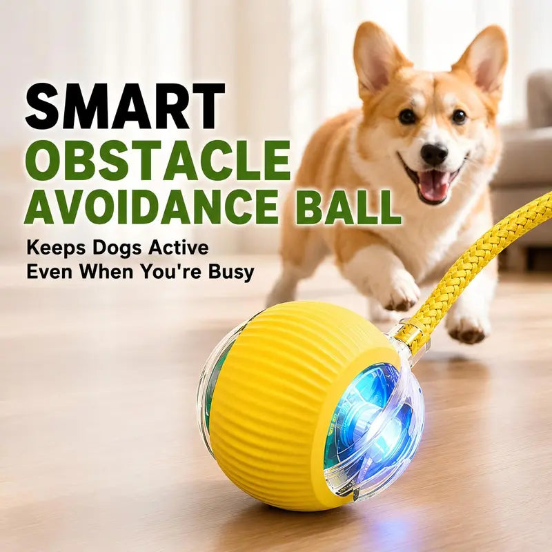 Interactive Smart Ball Dog Toy - Durable, Chew-Resistant, Automatic Obstacle Avoidance for Year-Round Indoor Exercise and Playtime